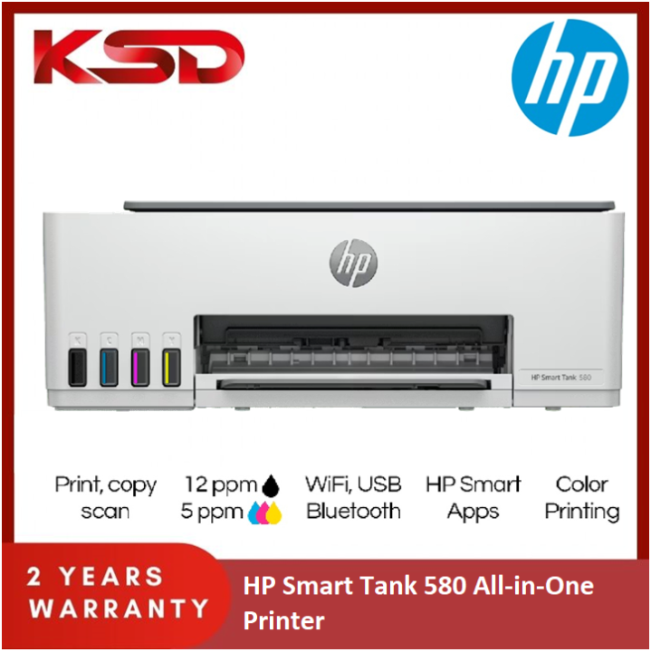 HP Smart Ink Tank 520 (USB) /580 (Wifi) All-in-One Printer (Print, Scan ...