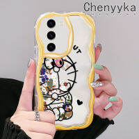 Chenyyka S23ปลอกสำหรับ Samsung บวก S23พิเศษเคสใสลายดอกไม้โดราเอมอนเคสโทรศัพท์โปร่งใสซิลิโคนป้องกันการตกสีสันสดใสเนื้อครีมขอบเคสนิ่มเคสป้องกันเคสใส