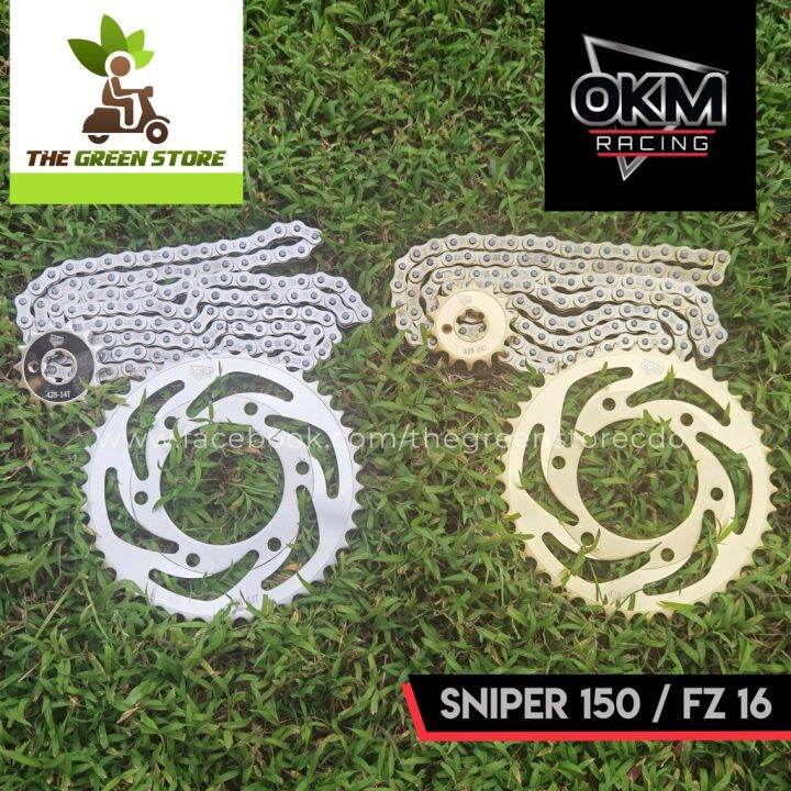 OKM Racing Chain Sprocket Set ( Sniper 150 ) Available in Chrome Gold