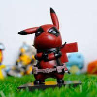 ภาพอนิเมะคาวาอิ Pikachu โปเกมอน15ซม. คอสเพลย์อเวนเจอร์สซุปเปอร์ฮีโร่ Deadpool ของเล่นจำลองสำหรับเด็กของขวัญวันเกิด