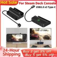 Docking Station Hub Video Converter LED Sled Docking Station Accessories Projection Expansion Base for Steam Deck Console USB Hubs