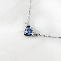 Unheated Sapphire Necklace สร้อยคอแซฟไฟร์ ไพลินแท้ไม่ผ่านการทำความร้อน สีน้ำเงินธรรมชาติ เนื้อสะอาด ตัวเรือนเป็นทองขาว18k