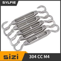 5PCS Silver M4 304 Stainless Steel Hook Hook Turnbuckle Wire Rope Tension