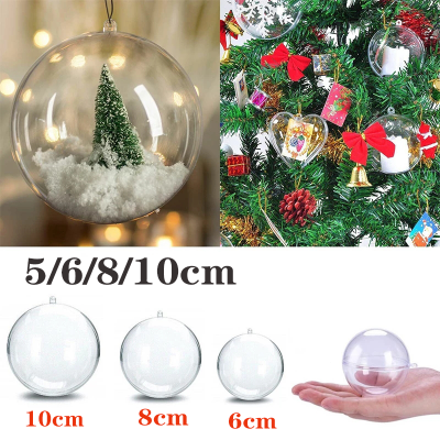 5-10เซนติเมตรพลาสติกกลวงบอลใสลูกคริสต์มาส/เทศกาลสร้างสรรค์ตกแต่งแขวนบอล DIY ต้นคริสต์มาสตกแต่ง