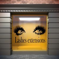 ▼❆✺ Lashes Extensions Wall Stickers Eye Quote Eyelashes Eyebrows Brows Beauty Salon Wall Decor Decals Window Poster Make Up D121