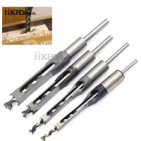 Hot 4Pcs Woodworking Square Hole เจาะ Bits ไม้ Mortising Chisel ชุด Mortise Chisel Bit ชุดงานไม้ Hole Saw ชุด Gauge