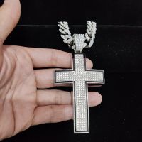 Men Women Hip hop Cross Pendant Necklace With 13mm Crystal Cuban Chain Hiphop Iced Out Bling Necklaces fashion Charm jewelry