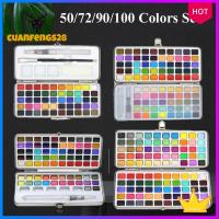 CUANFENGS28ชุดสีน้ำสีทึบพร้อมแปรงปากการะบายสีน้ำ50/72/90/100สีชุดภาพวาดสีน้ำมันชุดสีไปโรงเรียน