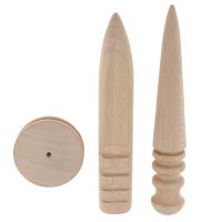 3 Pieces Wood Edge Slicker Multi-Size Burnisher Leather Craft Working Hand Tool for Leathercraft Polishing Burnishing