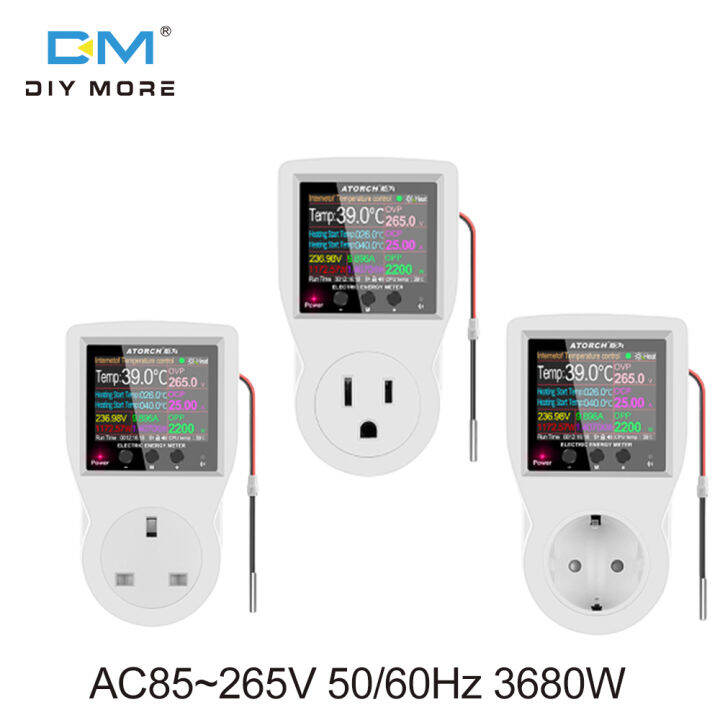diymore Electricity Usage Monitor Plug Power Watt Voltage Amps Meter