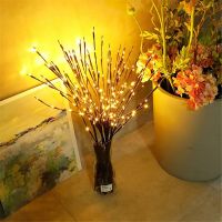 73cm 20 Bulbs LED Branch Lights Battery Powered Willow Twig Lighted Branch Decorative Lights Artificial Tree DIY Light