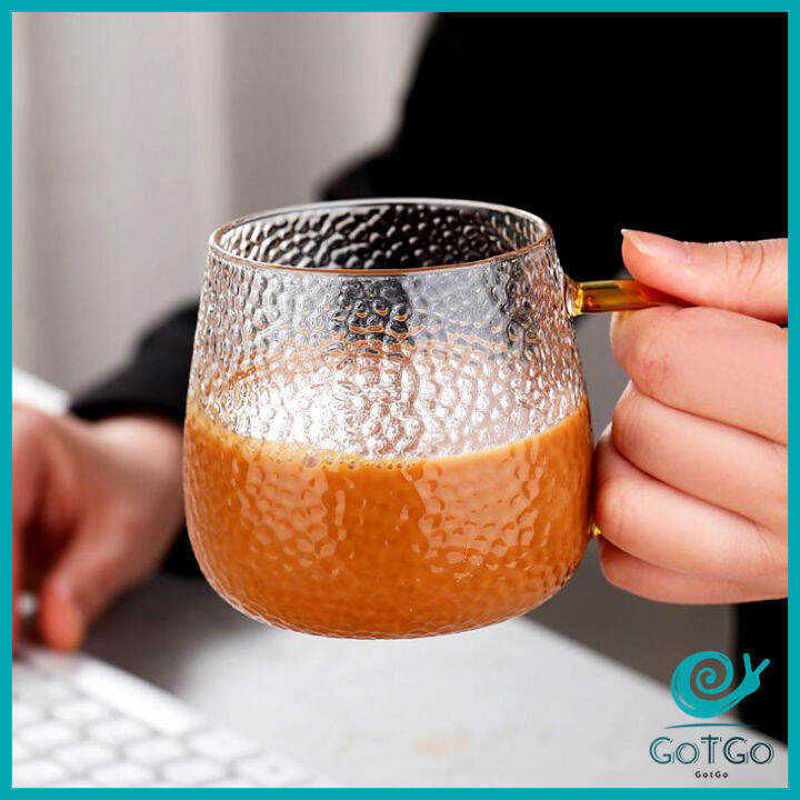 gotgo-ถ้วยแก้วน้ำชา-แก้วกาแฟ-แก้วน้ำ-แก้วชงชา-มีหูจับ-ทนต่ออุณหภูมิสูง-glass-cup