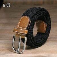 Men Elastic Stretch Waist Belt Black Canvas Stretch Braided Elastic Woven Leather Belt Wide Hot Metal Stretch Belt for Men Belts