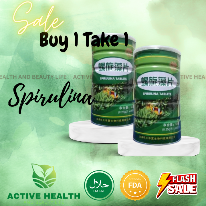 Spirulina Tablets (Buy 1 Take 1) (2 Cans) ( 4000 Tablets) FDA Approved