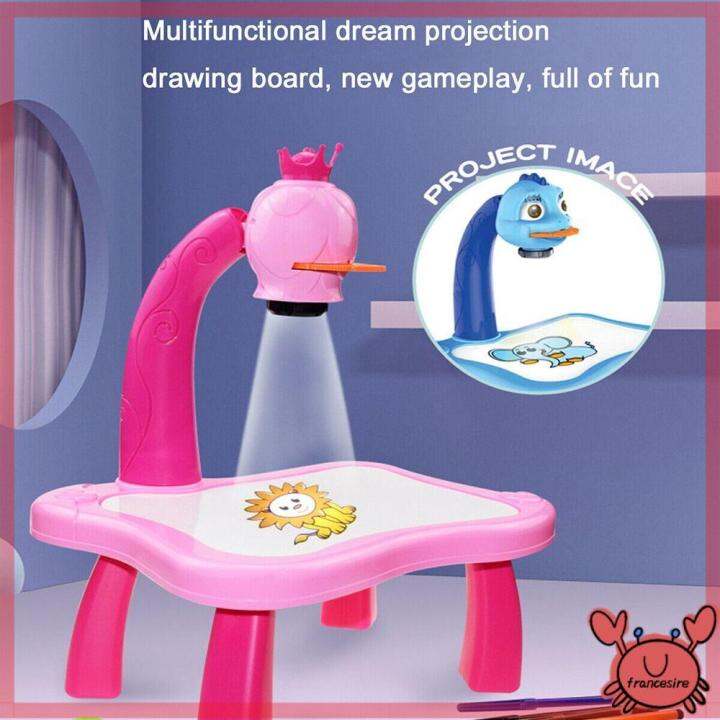 FRANCESIRE Early Education Baby LED Projector Drawing Table Drawing