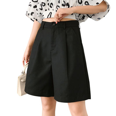 S-3XL Suits Shorts Female Harajuku High Waist Short Pants Straight Vintage Women Shorts 2020 Loose Casual Black Shorts Plus Size