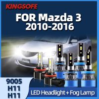 KINGSOFE 2/6Pcs LED Headlight 9005 H11 High Low Beam Fog Lamp 6000K Car Light Fit For Mazda 3 2010 2011 2012 2013 2014 2015 2016