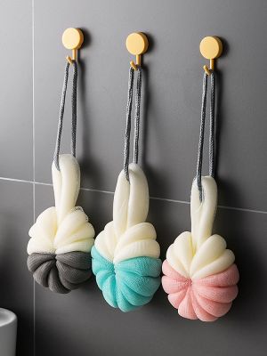 【cw】 Exfoliating Scrubber Soft Shower Mesh Foaming Sponge Pumpkin Accessories New ！