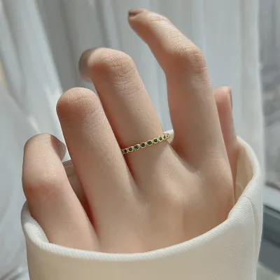 Zongloul แหวนทองมรกตสำหรับผู้หญิงดีไซน์ปรับได้เครื่องประดับคุณภาพสูงครบรอบงานแต่งงานของขวัญสำหรับงานเลี้ยง