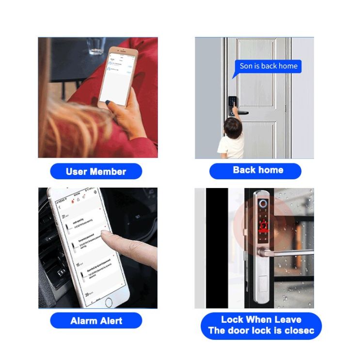 ประตูกระจกบานเลื่อนอลูมิเนียมสำหรับลานบ้านแบบ-ip66ล็อคอัจฉริยะมือจับล็อคแอปพลิเคชั่นอะไหล่ปุ่ม-home-iphone-ล็อคด้วยระบบดิจิตัล-rfid