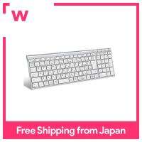 IClever Keyboard Bluetooth Japanese JIS Array 3การเชื่อมต่อพร้อมกันขนาดเต็มคีย์บอร์ดไร้สายบางเฉียบพร้อมปุ่มกดตัวเลขดีไซน์เงียบชาร์จใหม่ได้18เดือนฟรีสำหรับแล็ปท็อปพีซี iPad Windows Mac IOS Android เข้ากันได้ IC-BK22สีเงิน