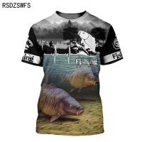 Fishing Men And Women 3D Printing T-Shirt Fashion O-Neck Short-Sleeved Oversized T-Shirt Funny Tee Summer Men Clothing Tops Tee