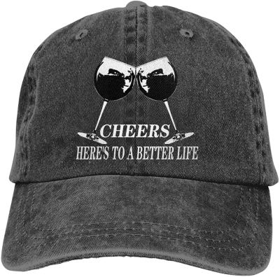 Heres to A Better Life Cheers Sports Denim Cap Adjustable Unisex Plain Baseball Cowboy Snapback Hat