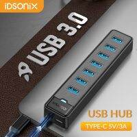 Idsonix ตัวแยก USB พอร์ต USB 3.0ฮับประเภท C พอร์ตไฟ5Gbps USB ไฮสปีดฮับแท่นวางมือถือสำหรับอุปกรณ์แล็ปท็อปแมคบุ๊ค