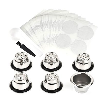 Reusable Capsules 6Pcs Refillable Espresso Pods Stainless Steel Coffee Pods Coffee Capsule Filter Metal for Nespresso Line