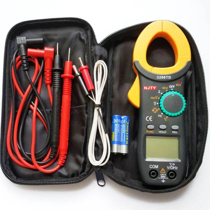 njty-3266td-กระเป๋า-universal-digital-clamp-meter-มัลติมิเตอร์-แอมป์มิเตอร์-วัดความจุ-อุณหภูมิและความถี่