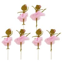 【CW】℡  6PCS Dancing Toppers Design Picks Decoration for Wedding Bridal Shower Birthday