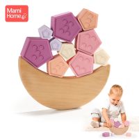 Baby geometry Balance Blocks Montessori Wooden Toys for Baby Games Educational Stacking High Building Block Wood Toy baby Gift