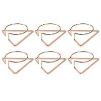 Golden High-End Triple-Cornered Nordic Style Napkin Buckle Napkin Rings Set of 6, Tableware Ornaments Napkin Ring