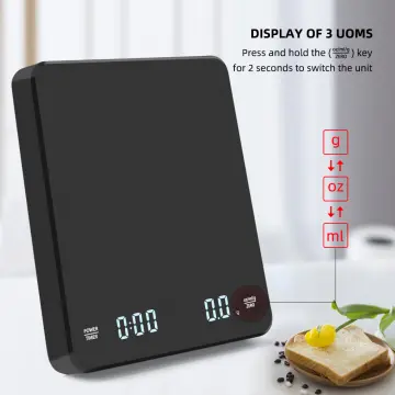 Yieryi 3kg/0.1g 5kg/0.1g Coffee Scale With Timer Portable