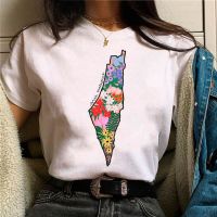 Palestine เสื้อยืดผู้หญิงเสื้อยืดกราฟิกแนวสตรีทเสื้อยืดอะนิเมะการ์ตูนฮาราจูกุสำหรับเด็กผู้หญิง