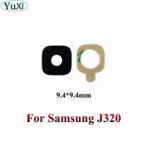 Yuxi J4 J320 J7สำหรับ Samsung Galaxy J5 J3 J6 J8โน้ต4 5 3 8ฝาปิดเลนส์กระจกกล้องถ่ายรูปหลังพร้อมกาว