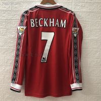 【Retro Football Jersey】┅ย้อนยุค เสื้อแมนเชสเตอร์ยูไนเต็ด 9899 ปีศาจแดง Triple Crown Wang Beckham Giggs Scholes เสื้อ