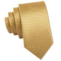 Luxury Designer Gold Yellow Solid Silk Tie For Children Handky Child Necktie 120CM Long 6CM Wide Fashion Party Dropship Hi-Tie