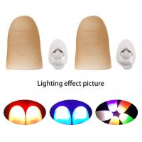 2 Pcs/set Magic Thumbs Light Toys For Adult Magic Trick Props Blue Light Led Flashing Fingers Halloween Party Toys For Children