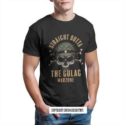 Gulag Warzone Classic COD Black Ops Cold War Print 100% Cotton T Shirt Punk Graphic Desgin TShirt Men Streetwear
