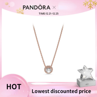 สร้อยคอผู้หญิงแพนดอร่าโรสโกลด์ [New Year] Pandoraˉ Rose Gold Womens Necklace Pandoraˉ Classic Elegant Clavicle Necklace 386240CZ Christmas Couple Temperament