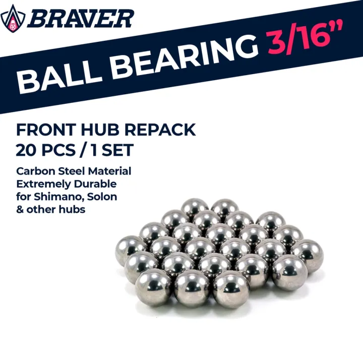 Bearing Braver Bike Front Hub Ball Bearings 316 Carbon Steel 20pcs