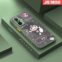 JIUMOO เคสสำหรับ Xiaomi MI POCO F3 Redmi K40 K40 Pro พร้อมเคสแข็งมีน้ำค้างแข็งโปร่งใสลายการ์ตูน Kuromi เคสซิลิโคนรูปสี่เหลี่ยมขอบด้านข้างฝาหลังเต็มรูปแบบเคสป้องกันเคสมือถือกันกระแทกกล้องดีไซน์ใหม่