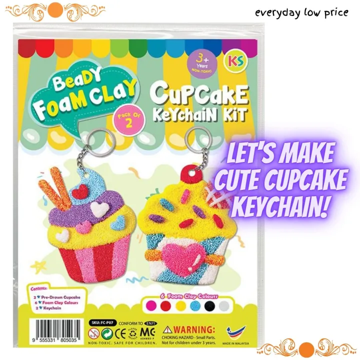 Foam Clay 2in1 Cupcake Keychain Kit Lazada