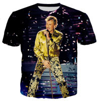 Johnny Hallyday 3D พิมพ์เสื้อยืดผู้ชายผู้หญิงใหม่แฟชั่น Cool Tee Tops Dropshipping Tshirt Streetwear เสื้อยืดขนาดใหญ่ Tops