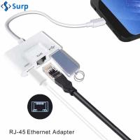 SURP U Disk Reader ฮับฮับ สายแปลง USB 3.0 Type-C ไปยัง RJ45 อะแดปเตอร์อีเทอร์เน็ต ที่ชาร์จ PD OTG OTG ครับ