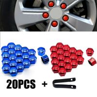 20pcs 19/21mm Car Tyre Wheel Hub Covers Protection Caps Wheel Nuts Covers Nut Caps Hub Screw Protector Dust Proof Bolt Rims