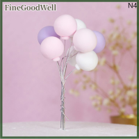 FineGoodWell ชุดลูกบอล8ชิ้นหมวกปักท็อปเปอร์เค้กดินเหนียวสีสันสดใสแบบสร้างสรรค์การ์ดคัพเค้กรูปธงงานเลี้ยงวันเกิดงานเลี้ยงฉลองทารกของตกแต่งของหวาน