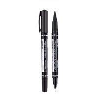 ปากกามาร์กเกอร์สองด้าน ปากกาปลายสักหลาดสีดำ ปากกาพู่กันปลายคู่สีดำ Art Markers Brush &amp; Fine Tip ปากกามาร์กเกอร์สีดำสำหรับการวาดภาพศิลปะ-ju544982