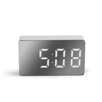 【CC】☊◊☒  Mirror Digital Alarm Night Lights Thermometer Wall Clocks Lamp Rectangle Multifunctional Table USB